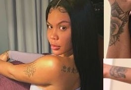 All of the four tattoos of Chinese Kitty.